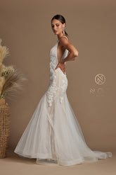 Nox Anabel JE-917 Tulle Applique Mermaid Bridal Gown